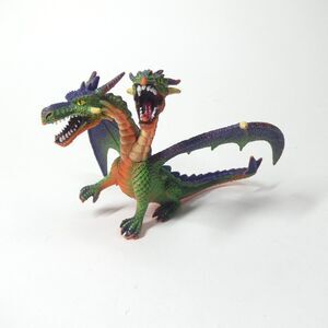 2 Headed Dragon Figure Bullyland Germany Handpainted Vintage Fantasy